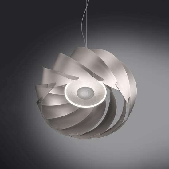 Sospensione Inclusa 1 Luce Half Globe In Polilux Silver D40 Made In Italy | Linea Zero