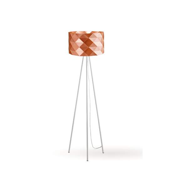 Lampada Da Terra Treppiede 1 Luce Prisma In Polilux Rame H146 Made In Italy | Linea Zero