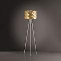 Lampada Da Terra Treppiede 1 Luce Prisma In Polilux Oro H146 Made In Italy | Linea Zero