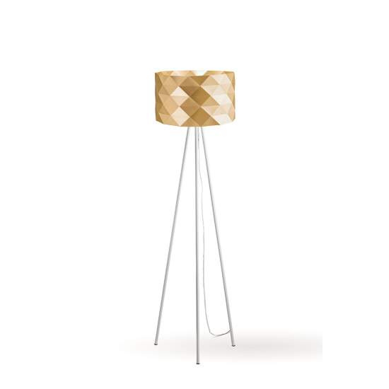Lampada Da Terra Treppiede 1 Luce Prisma In Polilux Oro H146 Made In Italy | Linea Zero