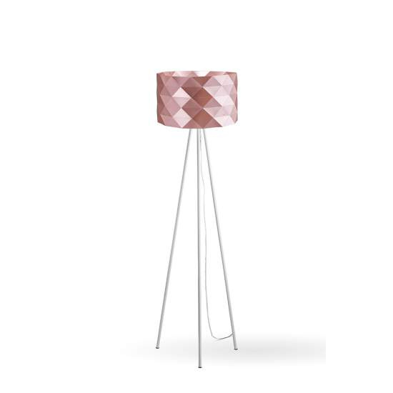 Lampada Da Terra Treppiede 1 Luce Prisma In Polilux Rosa Metallico H146 Made In Italy | Piantane - Lampade da Terra | Luce Art Shop Lampada Da Terra Treppiede 1 Luce Prisma In Polilux Rosa Metallico H146 Made In Italy | Linea Zero