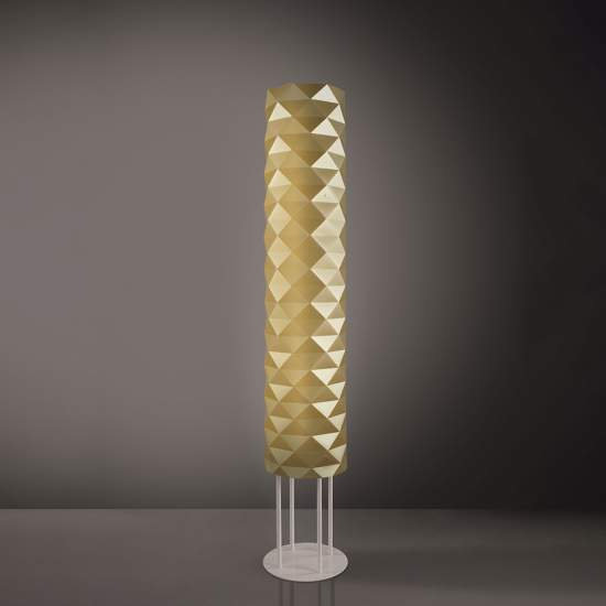 Lampada Da Terra Moderna 3 Luci Prisma In Polilux Oro H155 Made In Italy | Piantane - Lampade da Terra | Luce Art Shop Lampada Da Terra Moderna 3 Luci Prisma In Polilux Oro H155 Made In Italy | Linea Zero