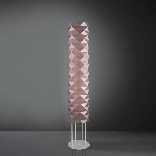 Lampada Da Terra Moderna 3 Luci Prisma Polilux Rosa Metallico H155 Made In Italy | Piantane - Lampade da Terra | Luce Art Shop Lampada Da Terra Moderna 3 Luci Prisma Polilux Rosa Metallico H155 Made In Italy | Linea Zero