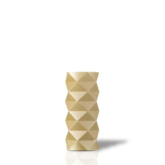 Lampada Da Tavolo Moderna 1 Luce Prisma In Polilux Oro H32 Made In Italy | Linea Zero