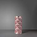 Lampada Da Tavolo Moderna 1 Luce Prisma Polilux Rosa Metallico H32 Made In Italy | Linea Zero