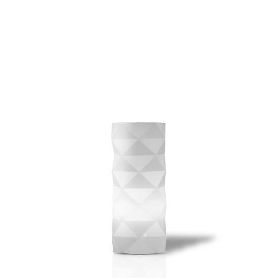 Lampada Da Tavolo Moderna 1 Luce Prisma In Polilux Bianco H32 Made In Italy | Linea Zero