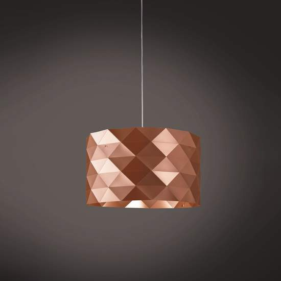 Sospensione Moderna 3 Luci Prisma In Polilux Rame Made In Italy | Lampadari e Sospensioni | Luce Art Shop Sospensione Moderna 3 Luci Prisma In Polilux Rame Made In Italy | Linea Zero
