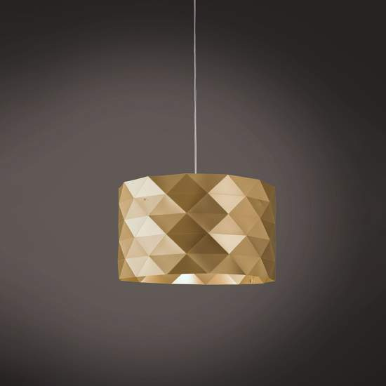 Sospensione Moderna 5 Luci Prisma In Polilux Oro Made In Italy | Linea Zero