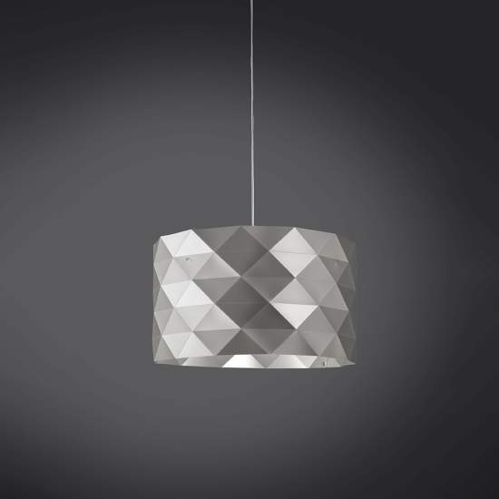 Sospensione Moderna 5 Luci Prisma In Polilux Silver Made In Italy | Linea Zero