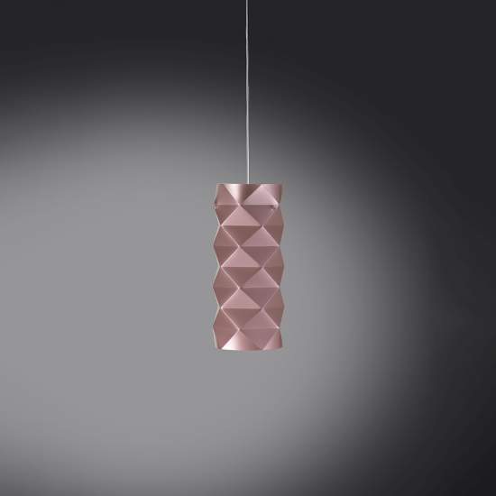 Sospensione Moderna 1 Luce Prisma Polilux Rosa Metallico D13 Made In Italy | Lampadari e Sospensioni | Luce Art Shop Sospensione Moderna 1 Luce Prisma Polilux Rosa Metallico D13 Made In Italy | Linea Zero