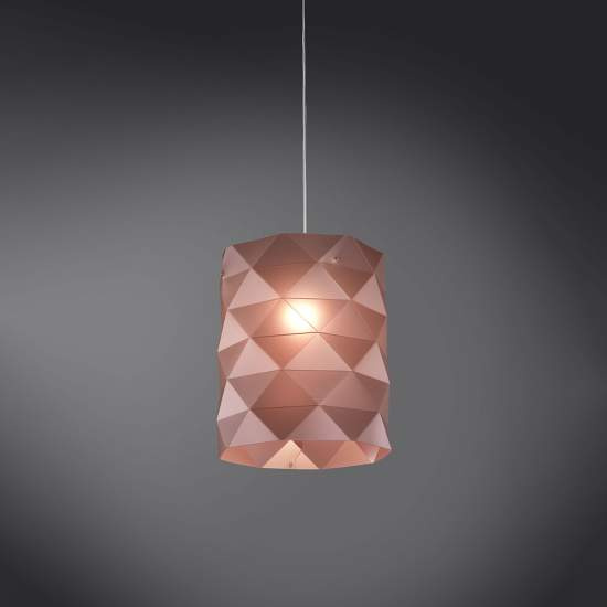 Sospensione Moderna 1 Luce Prisma In Polilux Rosa Metallico D27 Made In Italy | Lampadari e Sospensioni | Luce Art Shop Sospensione Moderna 1 Luce Prisma In Polilux Rosa Metallico D27 Made In Italy | Linea Zero