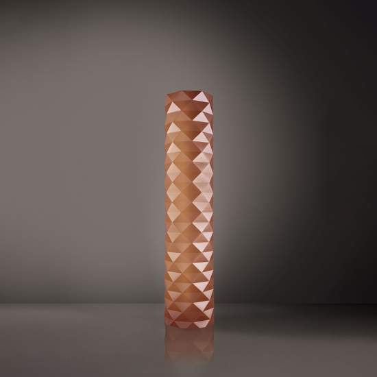 Lampada Da Terra Moderna 3 Luci Prisma In Polilux Rame H122 Made In Italy | Linea Zero