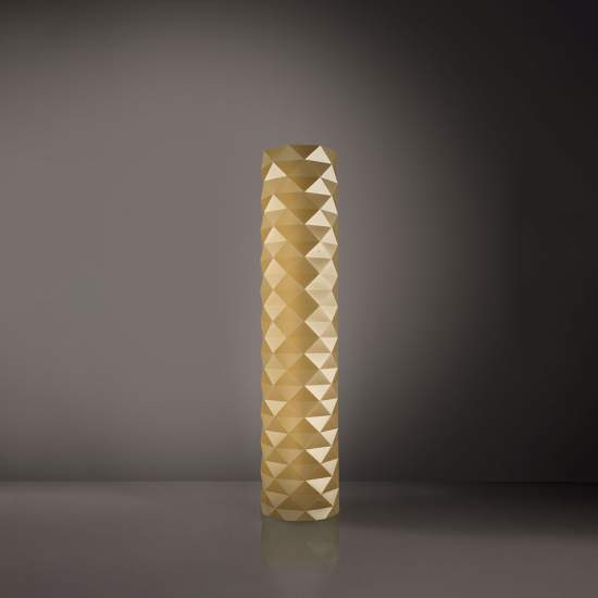 Lampada Da Terra Moderna 3 Luci Prisma In Polilux Oro H122 Made In Italy | Piantane - Lampade da Terra | Luce Art Shop Lampada Da Terra Moderna 3 Luci Prisma In Polilux Oro H122 Made In Italy | Linea Zero