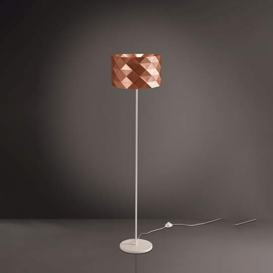 Lampada Da Terra Moderna 1 Luce Prisma In Polilux Rame H153 Made In Italy | Linea Zero