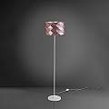 Lampada Da Terra Moderna 1 Luce Prisma In Polilux Rosa Metallico H153 Made In Italy | Linea Zero