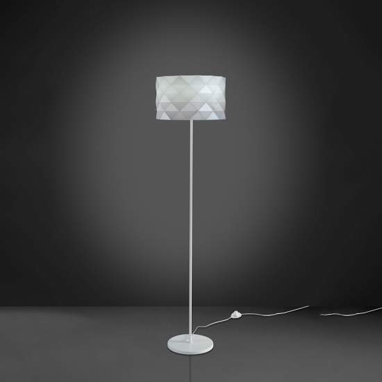 Lampada Da Terra Moderna 1 Luce Prisma In Polilux Bianco H153 Made In Italy | Linea Zero
