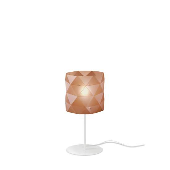 Lampada Da Tavolo Moderna 1 Luce Prisma In Polilux Rame H36 Made In Italy | Linea Zero