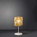Lampada Da Tavolo Moderna 1 Luce Prisma In Polilux Oro H36 Made In Italy | Linea Zero
