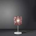 Lampada Da Tavolo Moderna 1 Luce Prisma Polilux Rosa Metallico H36 Made In Italy | Linea Zero