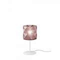 Lampada Da Tavolo Moderna 1 Luce Prisma Polilux Rosa Metallico H36 Made In Italy | Linea Zero