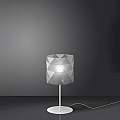 Lampada Da Tavolo Moderna 1 Luce Prisma In Polilux Silver H36 Made In Italy | Linea Zero