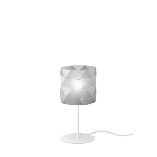 Lampada Da Tavolo Moderna 1 Luce Prisma In Polilux Silver H36 Made In Italy | Linea Zero