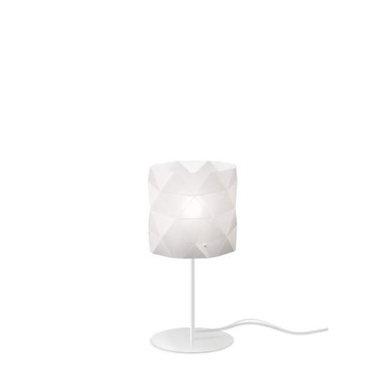 Lampada Da Tavolo Moderna 1 Luce Prisma In Polilux Bianco H36 Made In Italy | Linea Zero