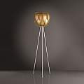 Lampada Da Terra Con Treppiede 1 Luce Queen In Polilux Oro D60 Made In Italy | Linea Zero