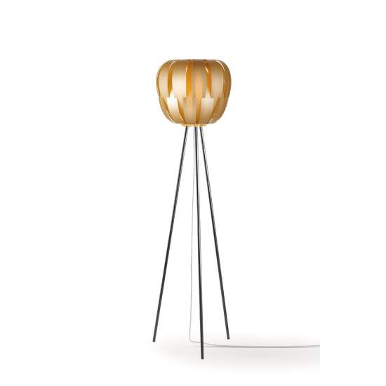 Lampada Da Terra Con Treppiede 1 Luce Queen In Polilux Oro D60 Made In Italy | Linea Zero
