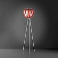 Lampada Da Terra Treppiede 1 Luce Queen Polilux Rosa Metallico D60 Made In Italy | Linea Zero