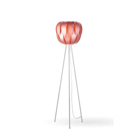 Lampada Da Terra Treppiede 1 Luce Queen Polilux Rosa Metallico D60 Made In Italy | Linea Zero
