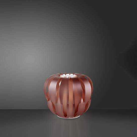Lampada Da Terra Moderna 2 Luci Queen Polilux Rosa Metallico D60 Made In Italy | Linea Zero
