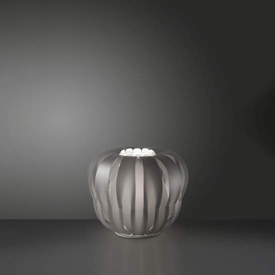 Lampada Da Terra Moderna 2 Luci Queen In Polilux Silver D60 Made In Italy | Linea Zero