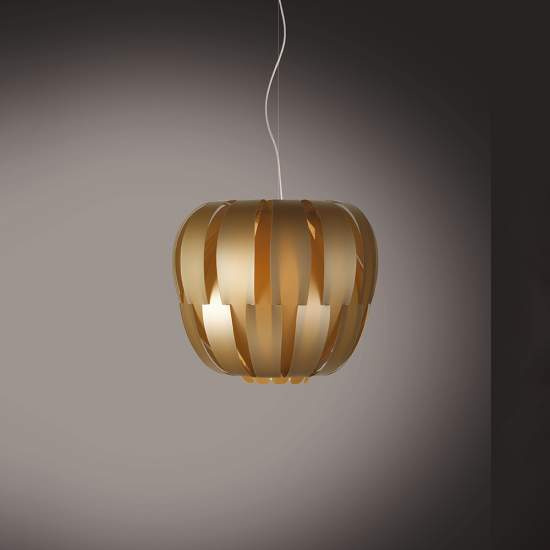 Sospensione Moderna 2 Luci Queen In Polilux Oro D60 Made In Italy | Lampadari e Sospensioni | Luce Art Shop Sospensione Moderna 2 Luci Queen In Polilux Oro D60 Made In Italy | Linea Zero