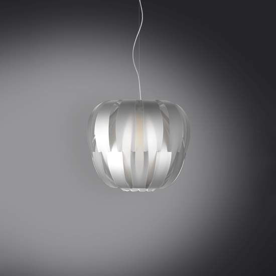 Sospensione Moderna 2 Luci Queen In Polilux Silver D60 Made In Italy | Lampadari e Sospensioni | Luce Art Shop Sospensione Moderna 2 Luci Queen In Polilux Silver D60 Made In Italy | Linea Zero