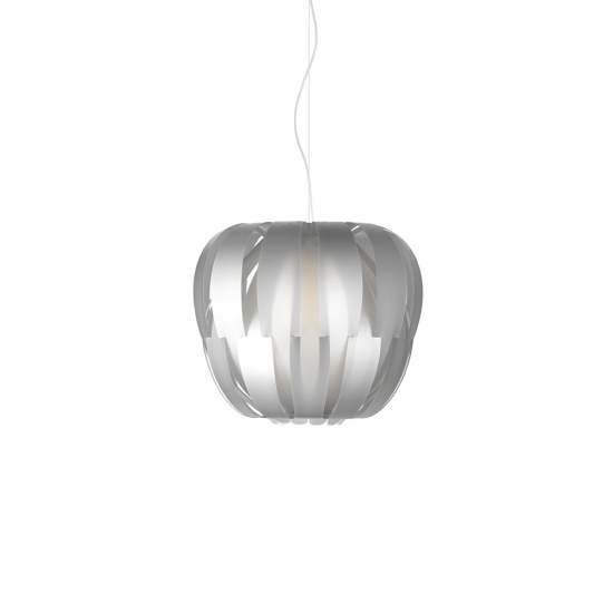 Sospensione Moderna 2 Luci Queen In Polilux Silver D60 Made In Italy | Lampadari e Sospensioni | Luce Art Shop Sospensione Moderna 2 Luci Queen In Polilux Silver D60 Made In Italy | Linea Zero