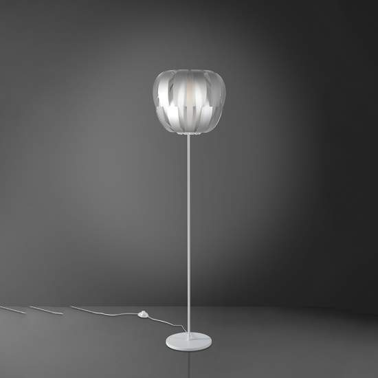 Lampada Da Terra Con Base 1 Luce Queen In Polilux Silver D60 Made In Italy | Piantane - Lampade da Terra | Luce Art Shop Lampada Da Terra Con Base 1 Luce Queen In Polilux Silver D60 Made In Italy | Linea Zero