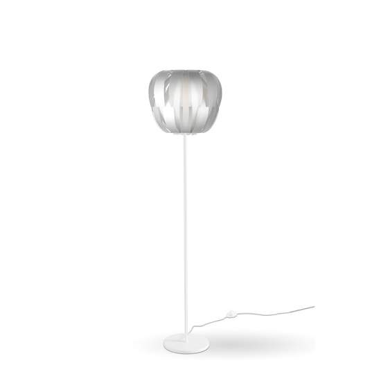 Lampada Da Terra Con Base 1 Luce Queen In Polilux Silver D60 Made In Italy | Piantane - Lampade da Terra | Luce Art Shop Lampada Da Terra Con Base 1 Luce Queen In Polilux Silver D60 Made In Italy | Linea Zero