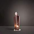 Lampada Da Tavolo Moderna A 1 Luce Vela In Polilux Rame H50 Made In Italy | Linea Zero