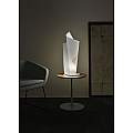 Lampada Da Tavolo Moderna A 1 Luce Vela In Polilux Bianco H70 Made In Italy | Linea Zero