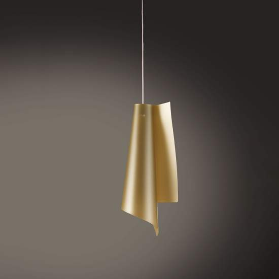 Sospensione Moderna A 1 Luce Vela In Polilux Oro H70 Made In Italy | Linea Zero