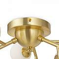 Plafoniera Contemporanea Dallas Metallo Oro 12 Luci Diffusori Cognac MOD545CL-12BS