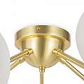 Plafoniera Contemporanea Dallas Metallo Oro 20 Luci Diffusori Cognac MOD545CL-20BS