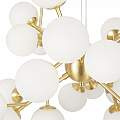 Lampadario Contemporaneo Dallas Metallo Oro 24 Luci Diffusori Bianco Opaco MOD545PL-24BS