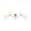 Applique Contemporanea Dallas Metallo Oro 9 Luci Diffusori Bianco MOD547WL-09BS