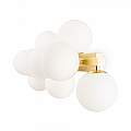 Applique Contemporanea Dallas Metallo Oro 9 Luci Diffusori Bianco MOD547WL-09BS