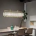 Sospensione Classica Crek Metallo Ottone Vetro 14 Luci CREK-S14