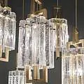 Sospensione Classica Crek Metallo Ottone Vetro 5 Luci CREK-S5