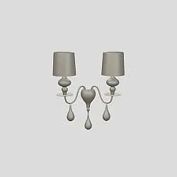 Applique Contemporanea Eva In Plastica Cemento E Alluminio 2 Luci