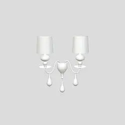 Applique Contemporanea Eva In Plastica Bianco E Alluminio 2 Luci